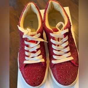 Betsey Johnson Red Glitter Sneakers